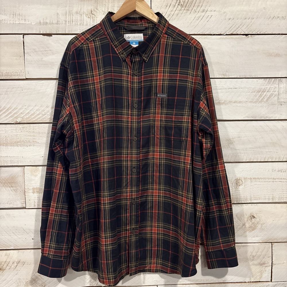 Columbia Men's Rapid Rivers II Long Sleeve Plaid Shirt Size XL